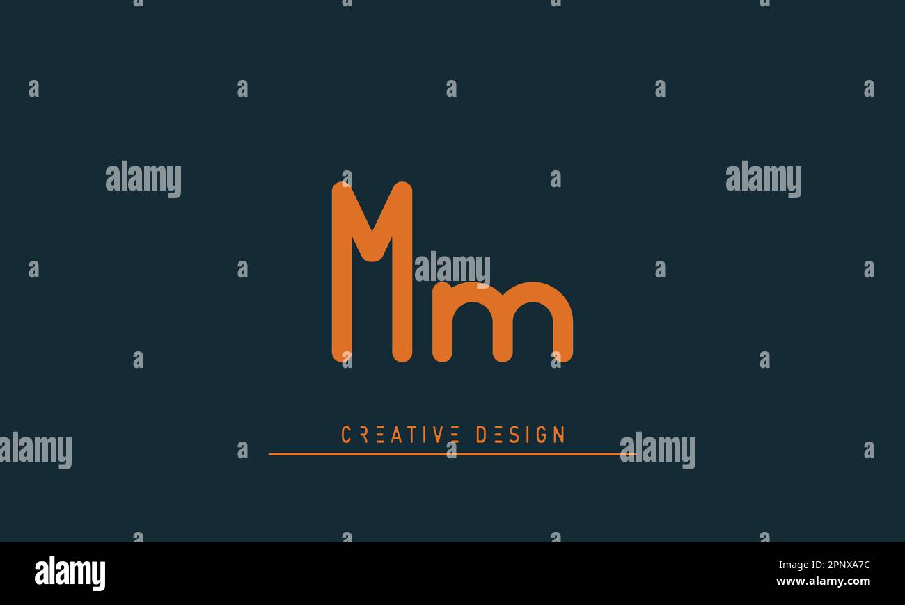 Alphabet letters Modern Creative logo MM Stock Vector