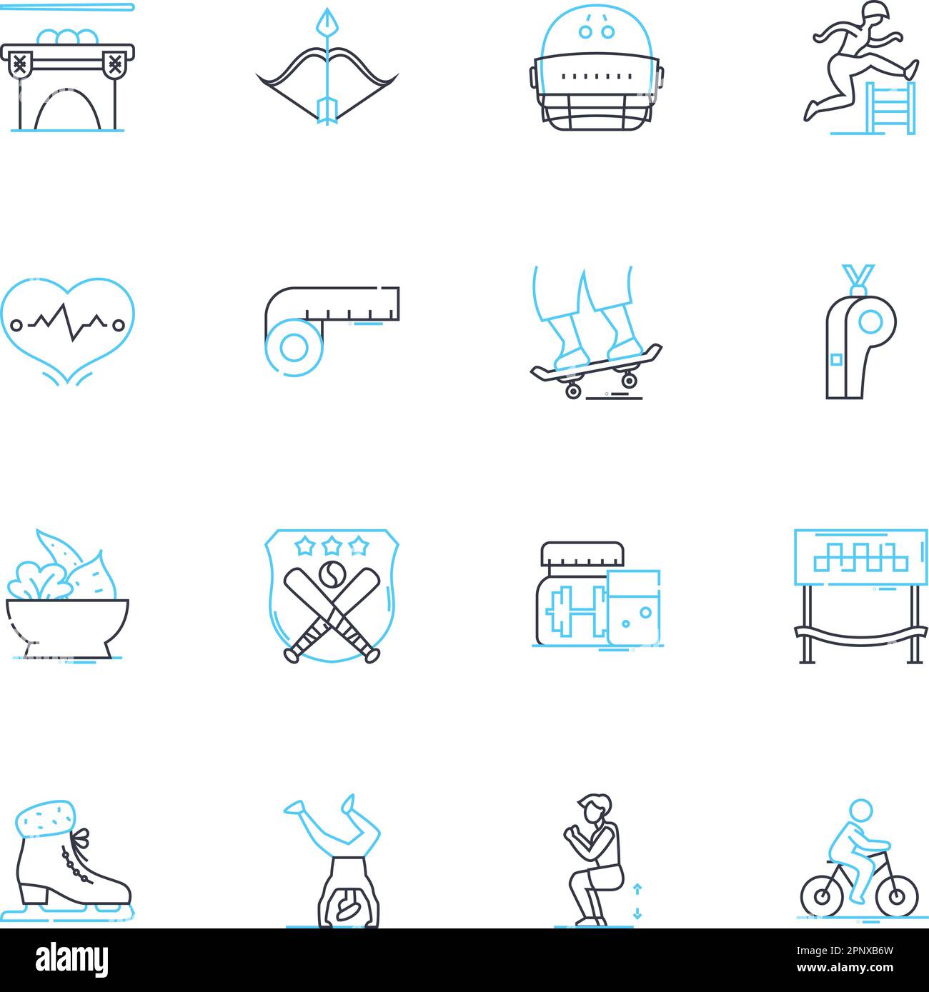 Aerobics linear icons set. Cardio, Workout, Fitness, Movement, Endurance, Sweat, Music line vector and concept signs. Rhythm,Energy,Exercise outline Stock Vector