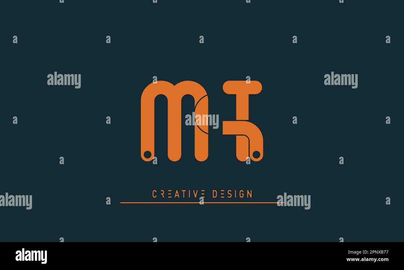 Alphabet letters Modern Creative logo MT , TM Stock Vector Image & Art ...