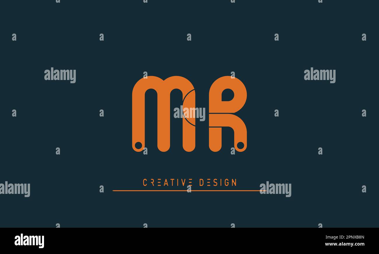 Alphabet letters Modern Creative logo MR , RM Stock Vector