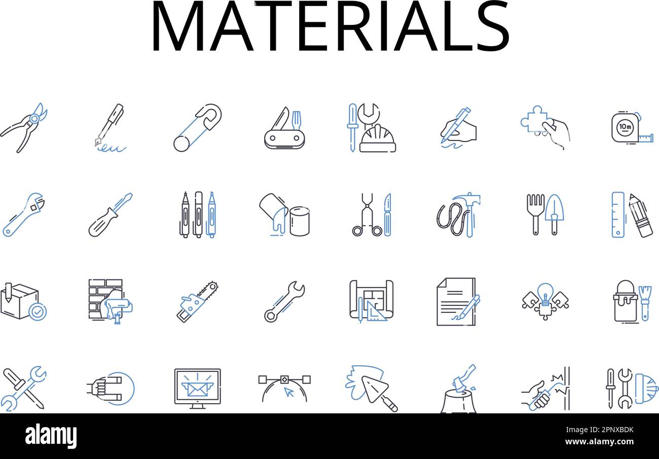 Materials line icons collection. Comestibles, Ingredients, Elements