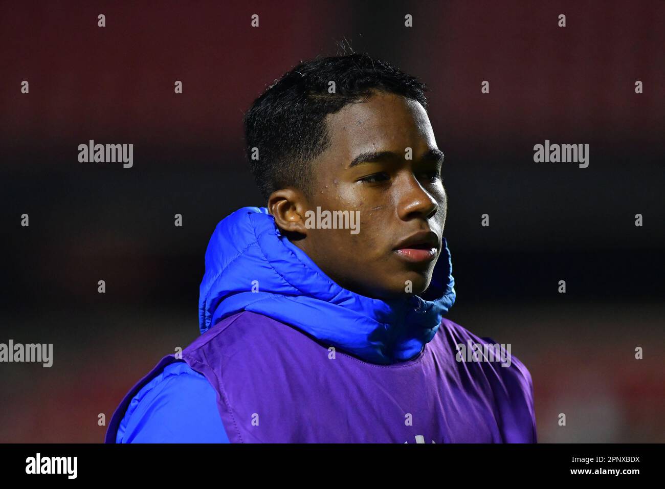 SAO PAULO,BRAZIL - APRIL 20: Endrick during the match between Palmeiras and Cerro Porteño as part of Group C of The Conmebol Libertadores 2023 at Morumbi Stadium on April 20, 2023, in São Paulo, Brazil. (Photo by Leandro Bernardes/PxImages) Stock Photo