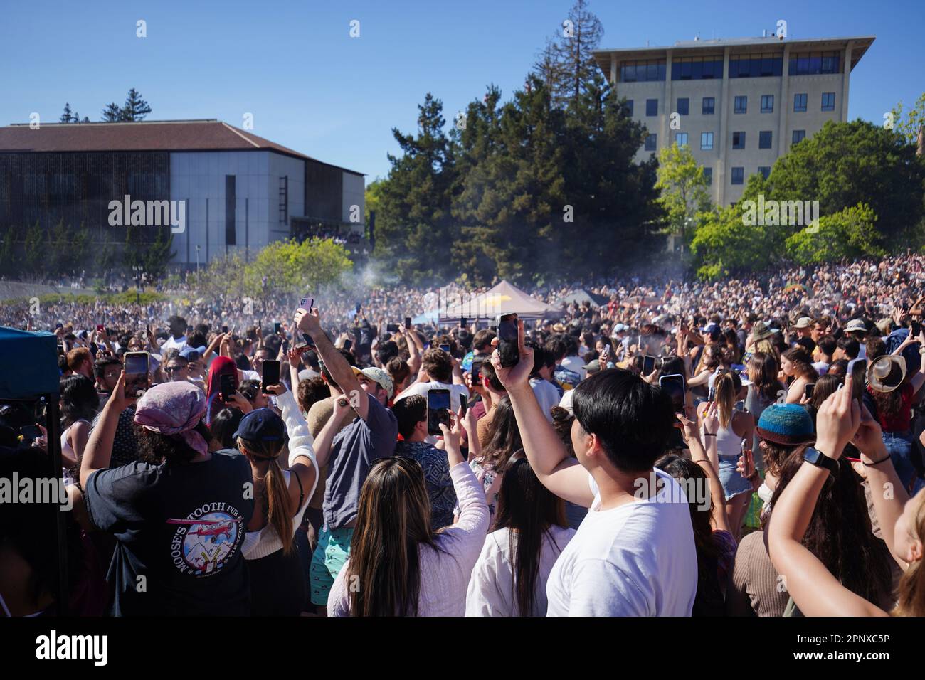 Berkeley united states 20th apr 2023 people gather at the campus to