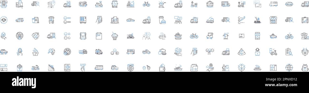 Inventory control line icons collection. Stock, Supply, Assets, Management, Tracking, Monitoring, Audit vector and linear illustration. Reorder,Demand Stock Vector