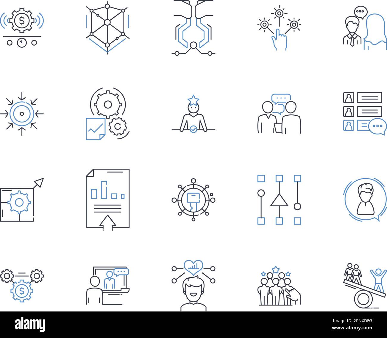 Conjunction line icons collection. And, But, Or, Nor, Yet, Either, Neither vector and linear illustration. Moreover,Furthermore,In addition outline Stock Vector