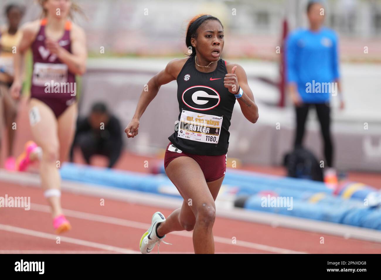 Aaliyah Butler of runs in the women's 400m during the 63rd Mt