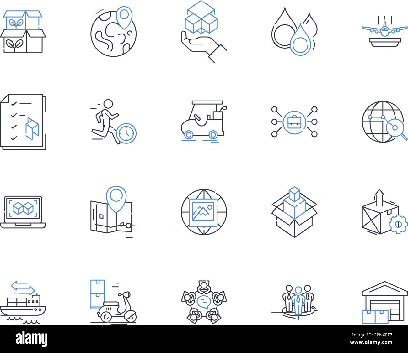 Movement optimization line icons collection. Agility, Flexibility 
