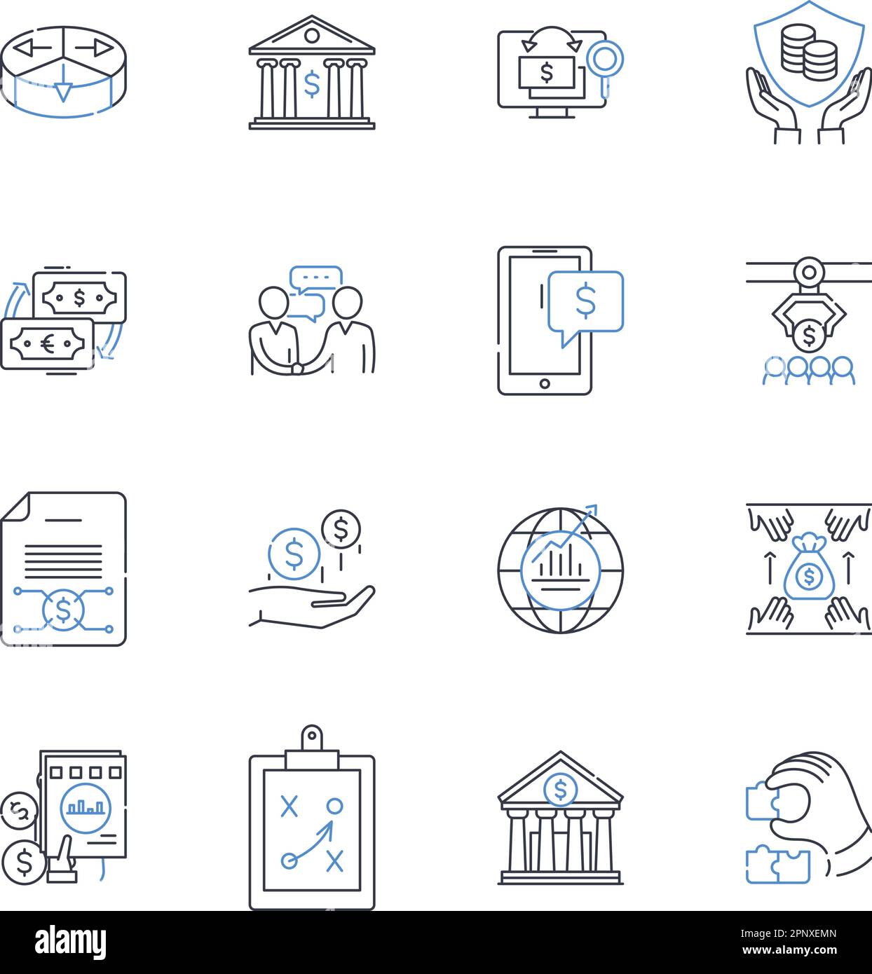 Wealth realm line icons collection. Prosperity, Abundance, Affluence ...