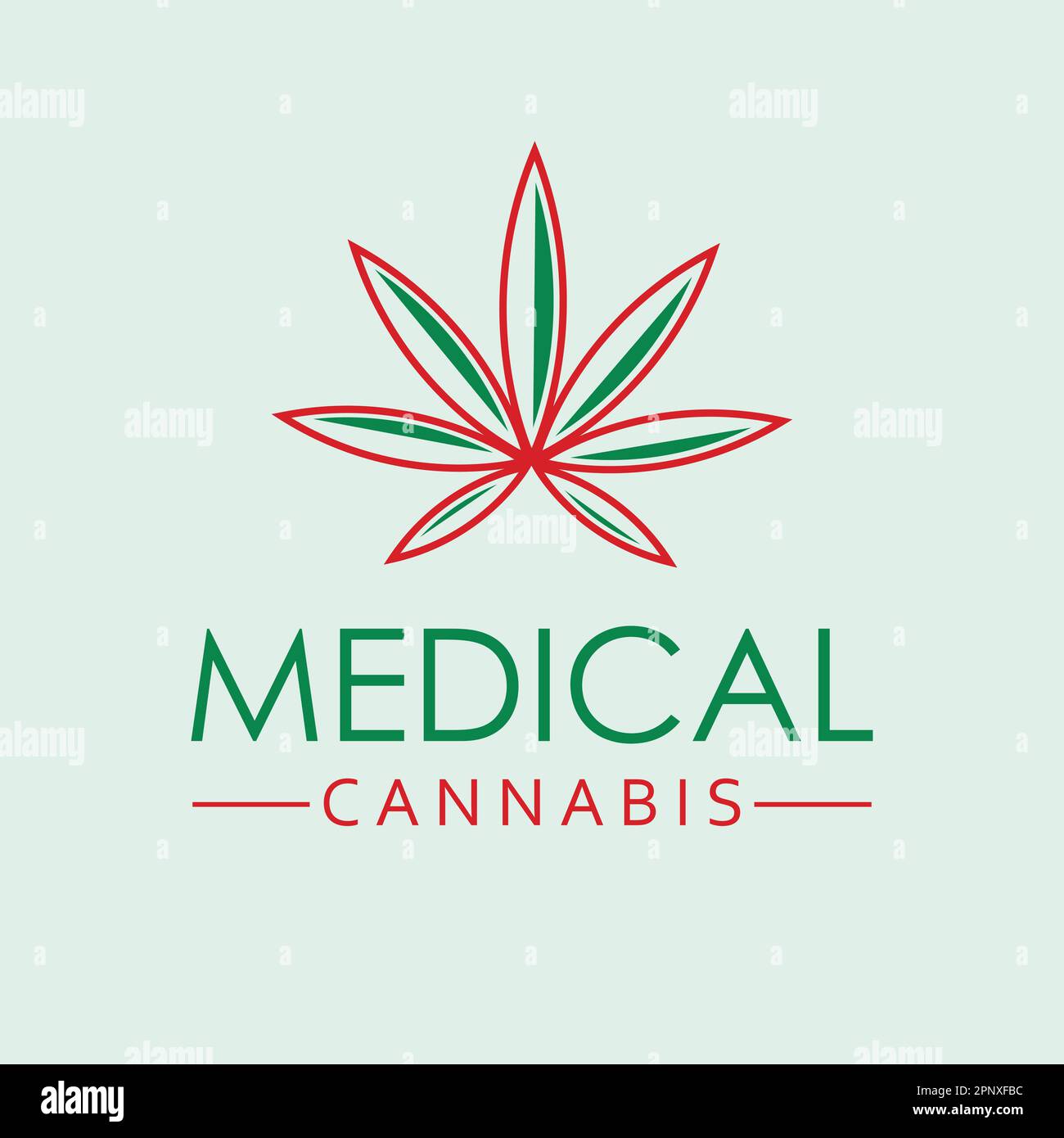 Medical cannabis vector logo design. Cross and hemp leaf logotype. Organic medicine logo