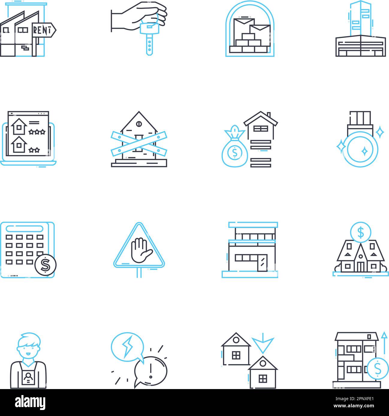 Retail territory linear icons set. Sales, Merchandise, Inventory ...