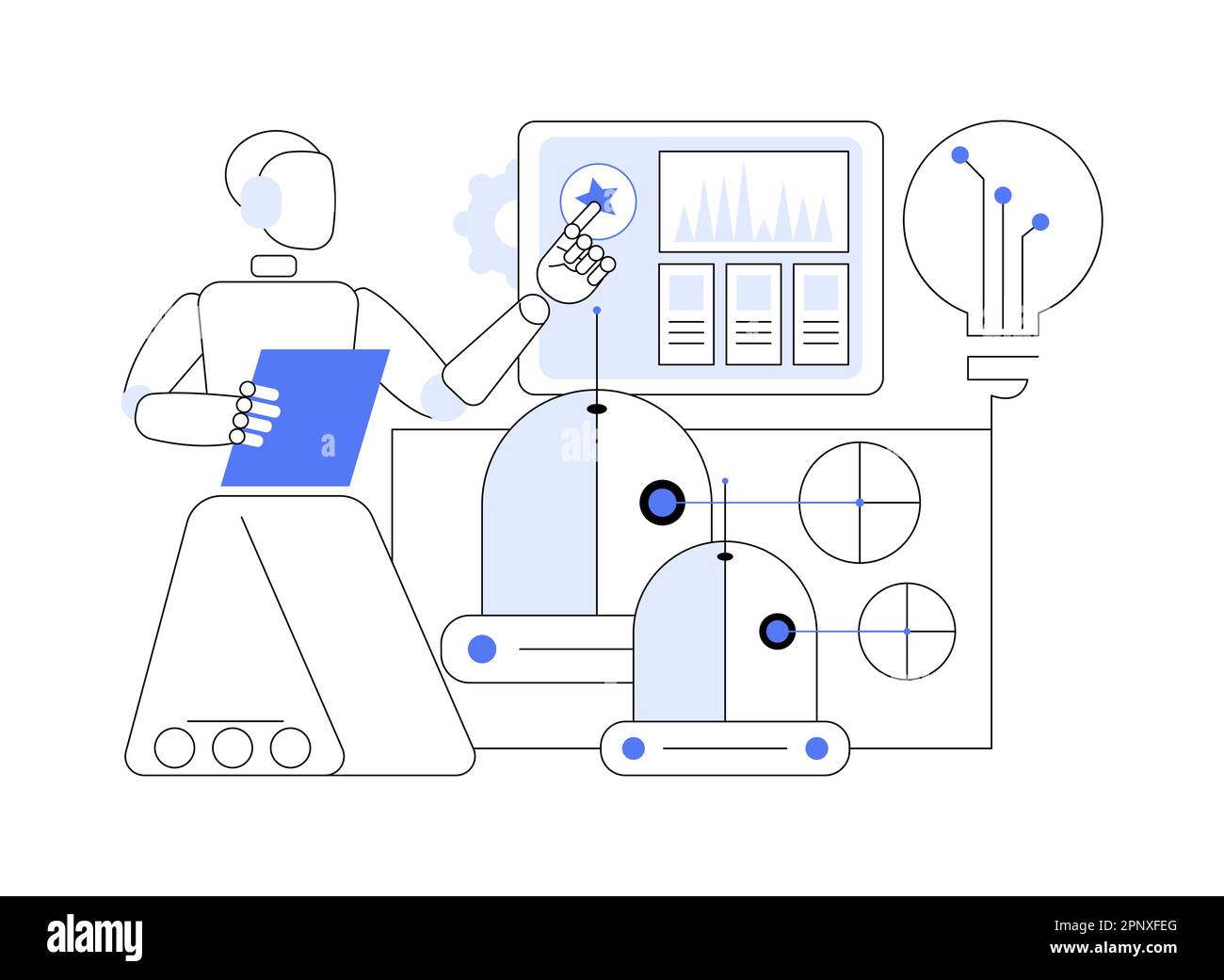 Military robotics abstract concept vector illustration. Stock Vector