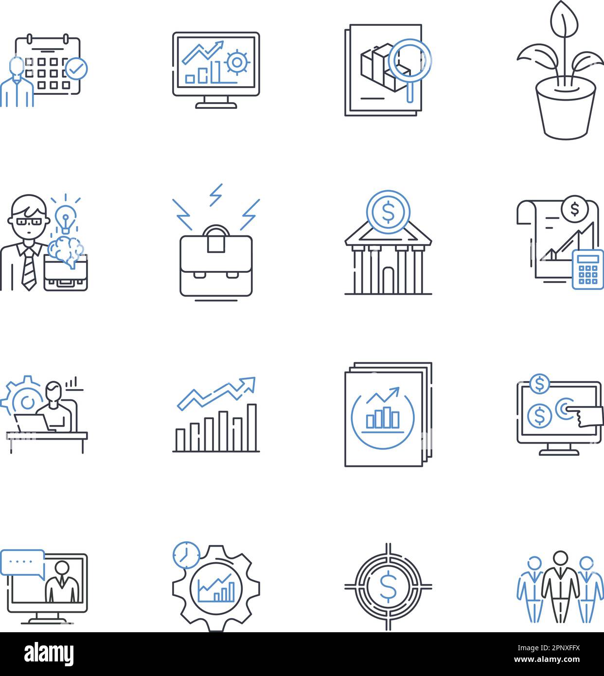 Depreciation line icons collection. Obsolescence, Deterioration, Decline, Wear, Erosion, Dwindle, Decay vector and linear illustration. Devaluation Stock Vector