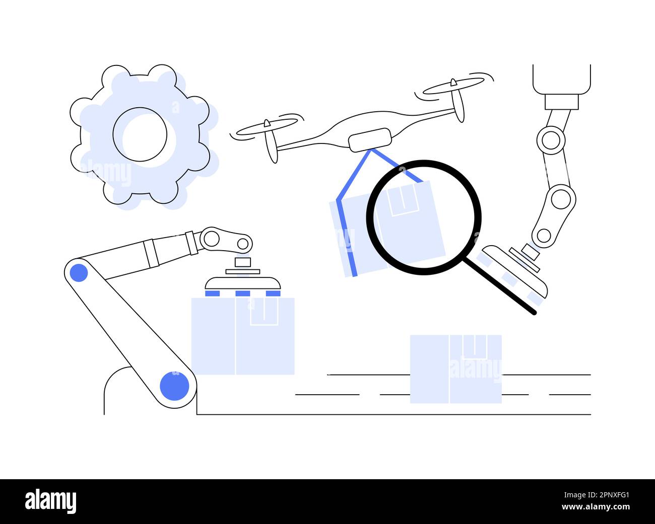 Labor substitution abstract concept vector illustration Stock Vector ...