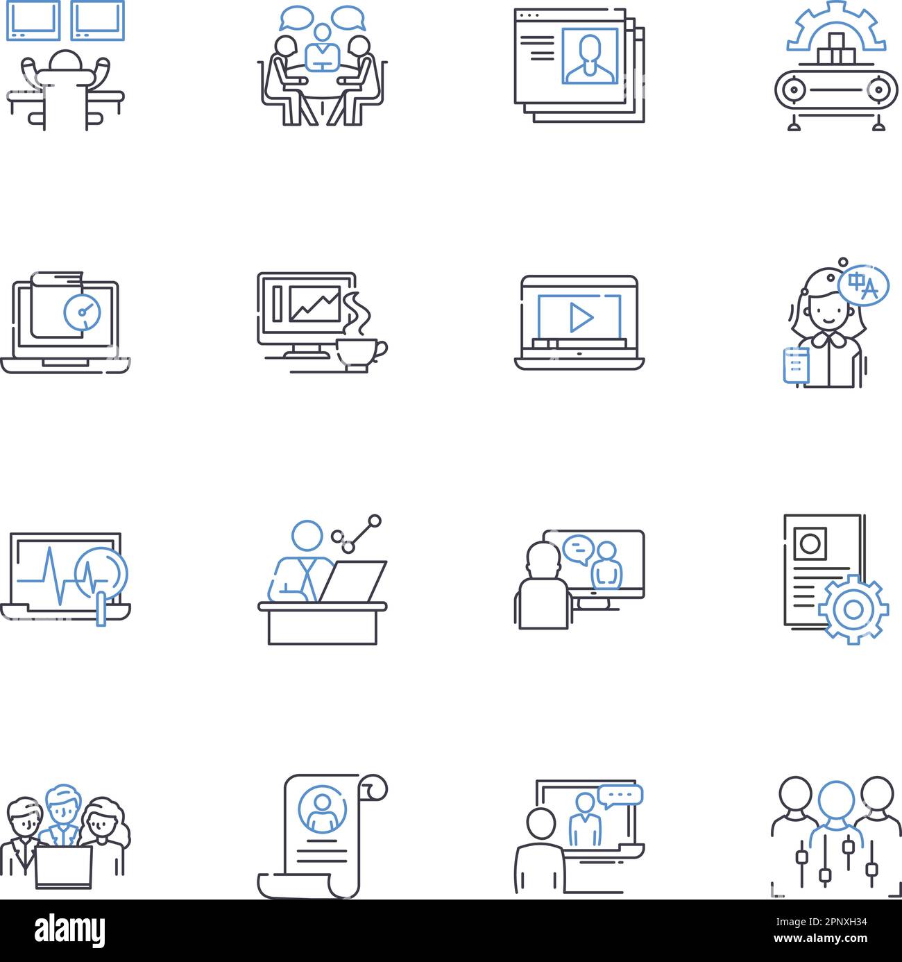 Producing line icons collection. Creation, Development, Manufacturing ...