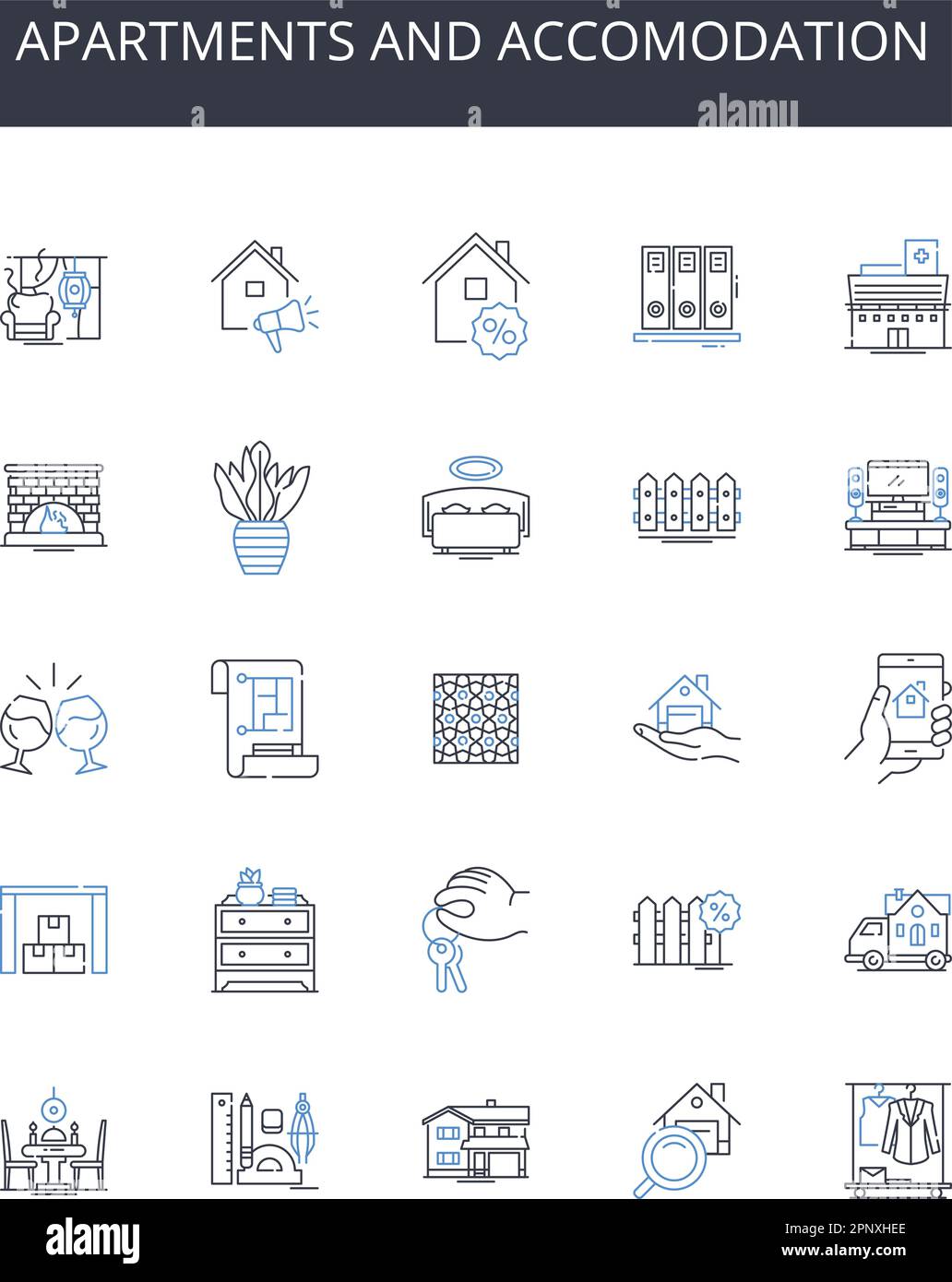 Apartments and accomodation line icons collection. Lathe, Drill, Milling, Boring, Grinding, Turning, Cutting vector and linear illustration. Shaping Stock Vector