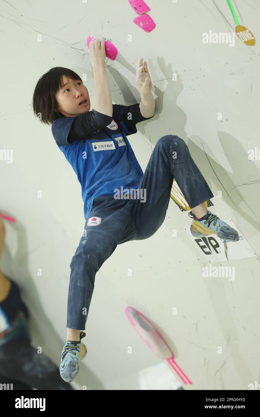 Tokyo, Japan. 21st Apr, 2023. Ai Mori (JPN) Sports Climbing IFSC