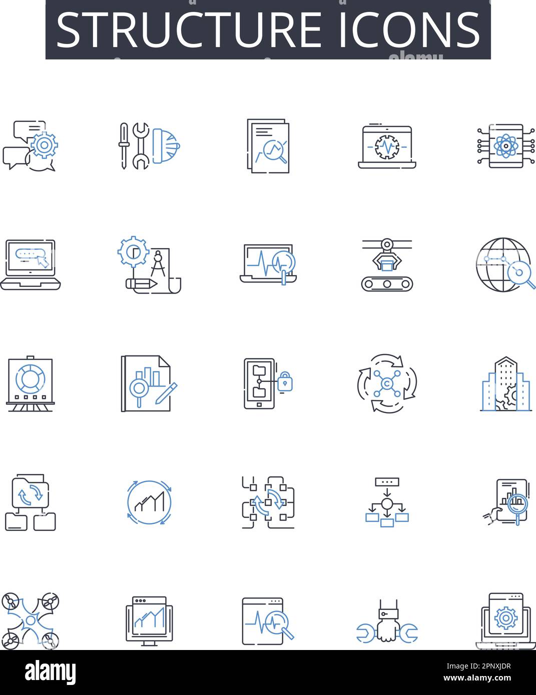 Structure icons line icons collection. Choices, Likes, Dislikes, Tastes, Favourites, Desires, Needs vector and linear illustration. Wishlist,Opinions Stock Vector