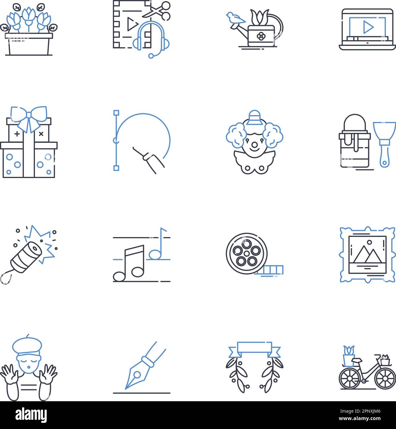New age jobs line icons collection. Gig, Remote, Freelance, Virtual, Digital, Tech, Creative vector and linear illustration. Innovative,Green Stock Vector