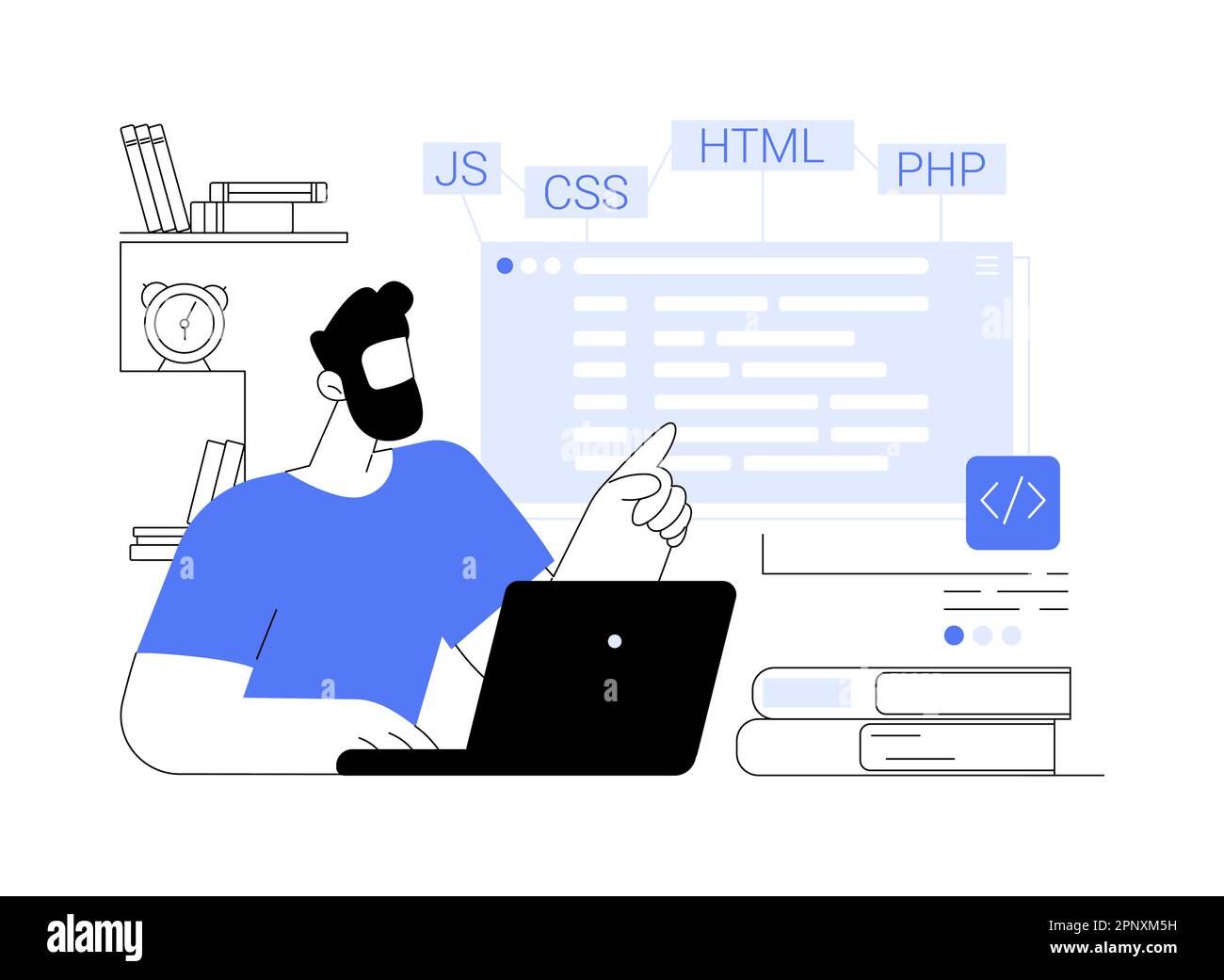 Advanced computer skills abstract concept vector illustration stock