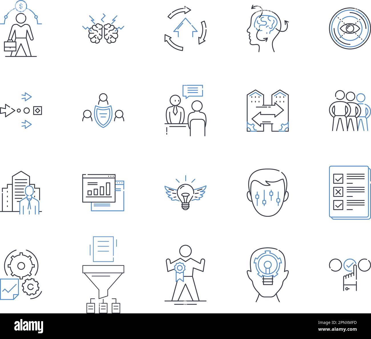 Association development line icons collection. Collaboration, Nerking ...
