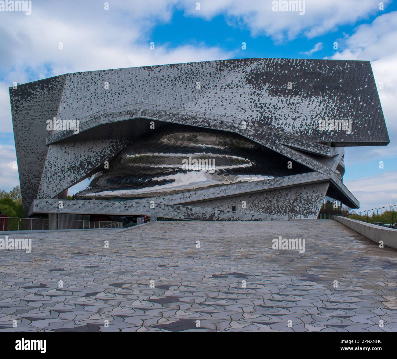 Paris, France - 04 20 2023 : the building of the Philharmonie de Paris, created by the architect Jean Nouvel Stock Photo