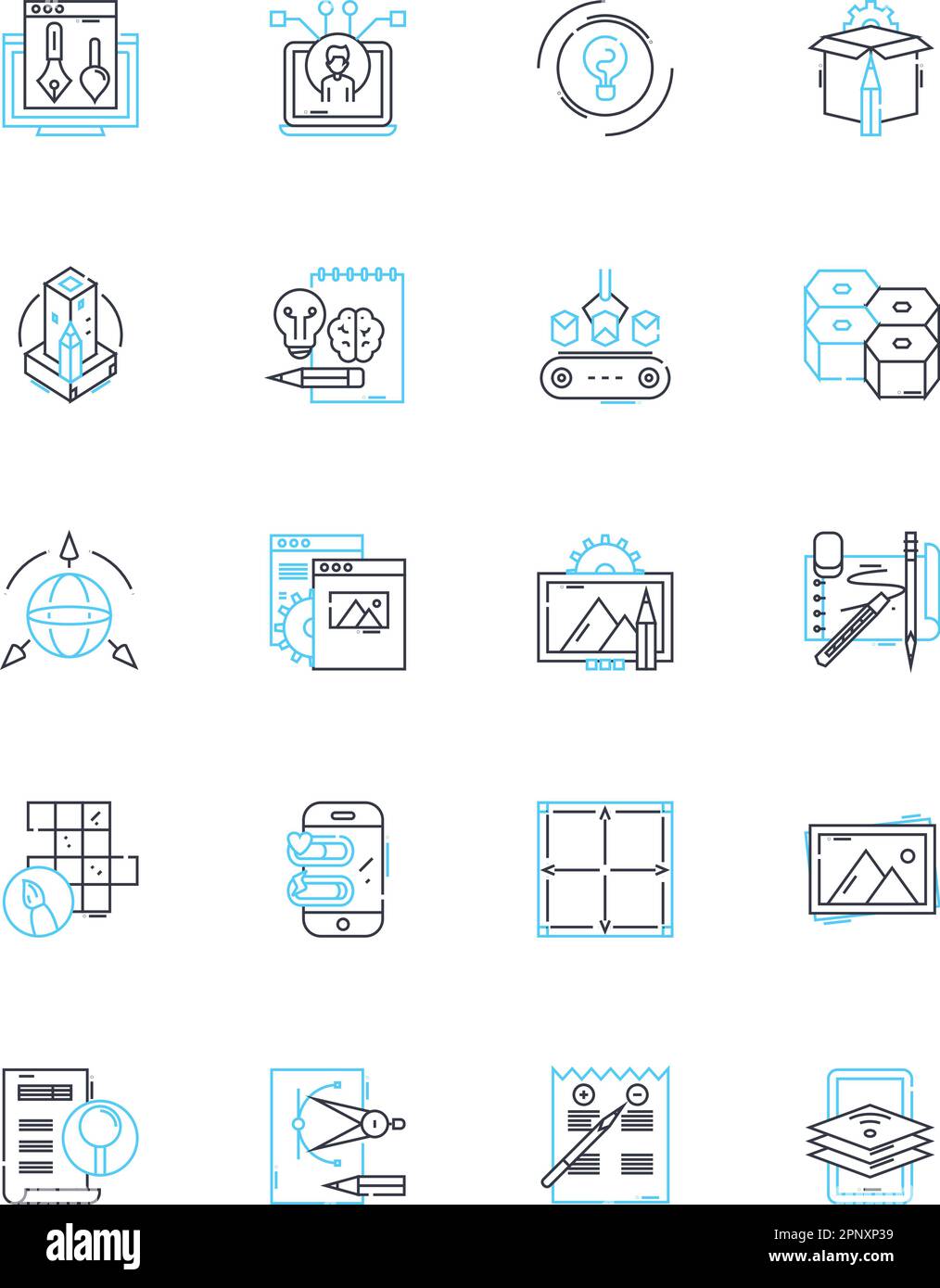 Media world linear icons set. Television, Journalism, Broadcasting ...