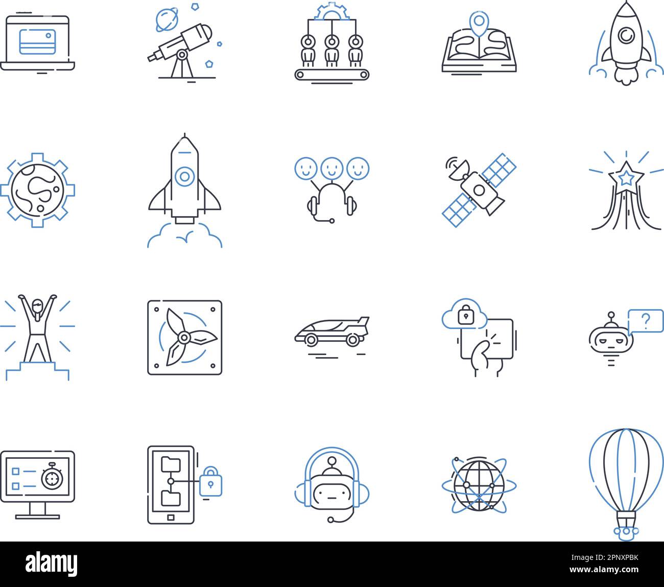 Genetics line icons collection. DNA, Chromosomes, Genes, Alleles, Mutation, Phenotype, Genotype vector and linear illustration. Trait,Heredity,Genetic Stock Vector