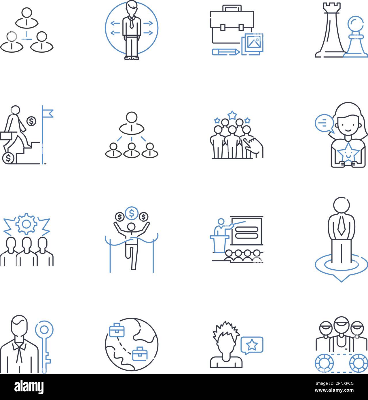 Industrial relations line icons collection. Collective bargaining, Dispute resolution, Grievance, Unionization, Industrial action, Conciliation Stock Vector