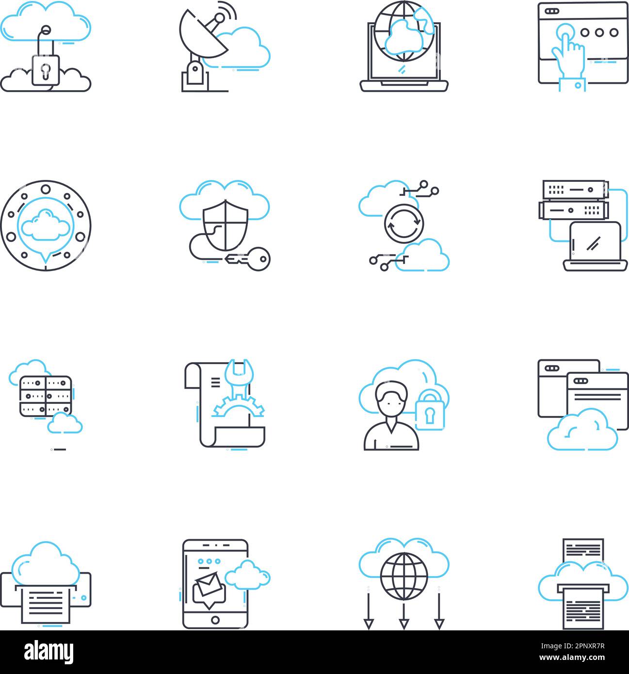 Social communication linear icons set. Dialogue, Interaction, Connectivity, Digitalization, Sociability, Interpersonal, Communicate line vector and Stock Vector