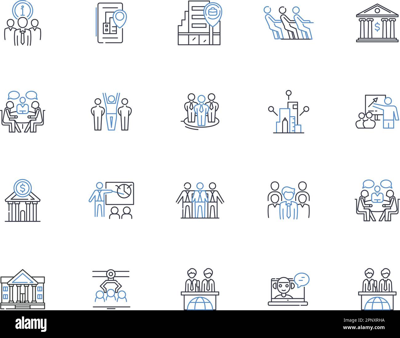 Ownership model line icons collection. Autonomy, Trust, Control ...