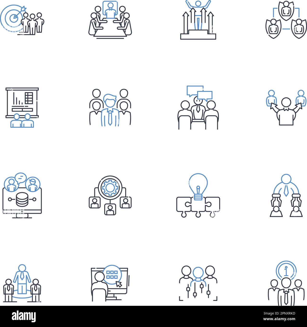 Roundtable line icons collection. Dialogue, Discussion, Debate, Collaboration, Panel, Brainstorming, Forum vector and linear illustration. Exchange Stock Vector