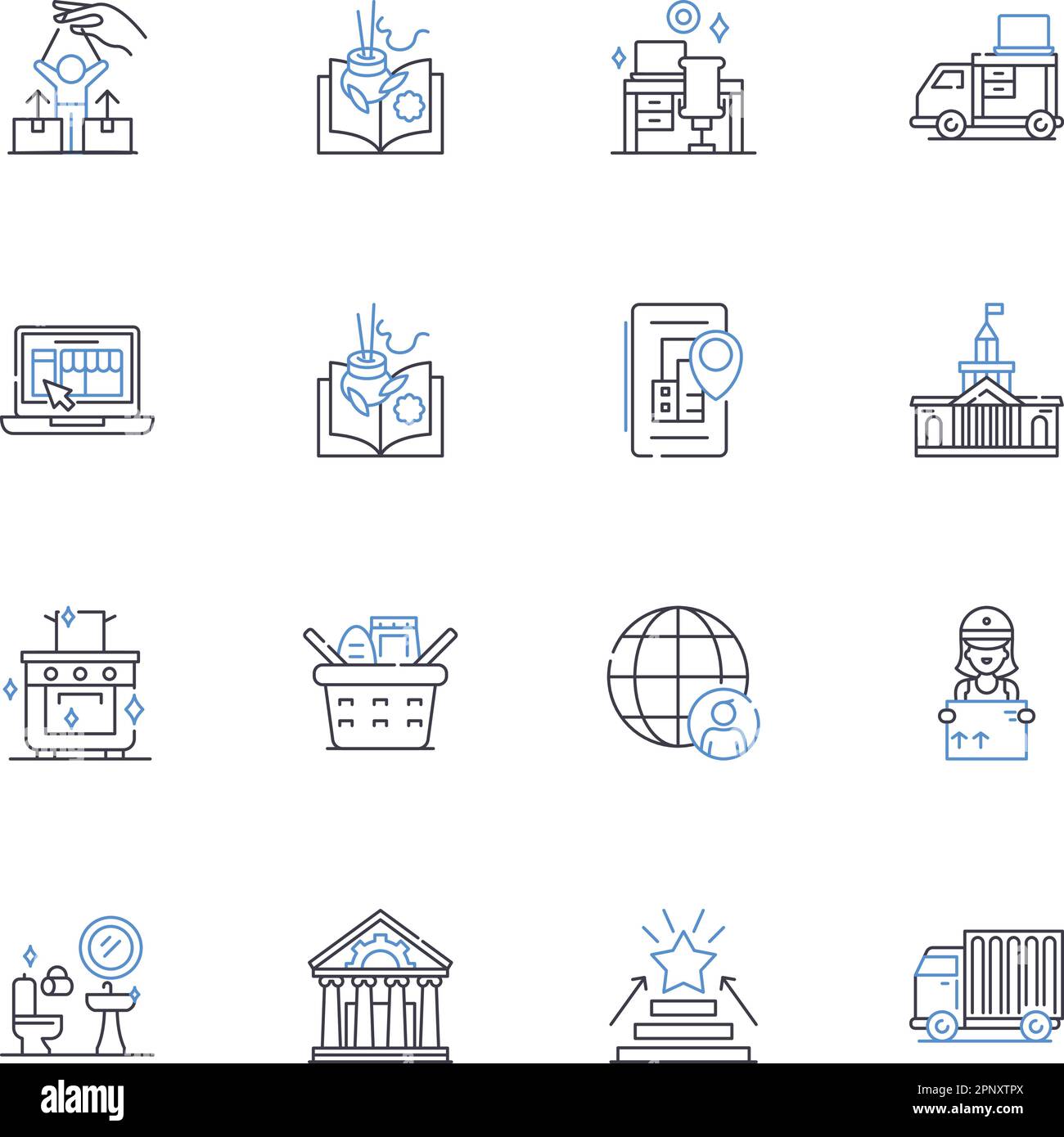 Mobile payments line icons collection. Contactless, Wallet, Digital, NFC, Transactions, Authentication, Secure vector and linear illustration Stock Vector