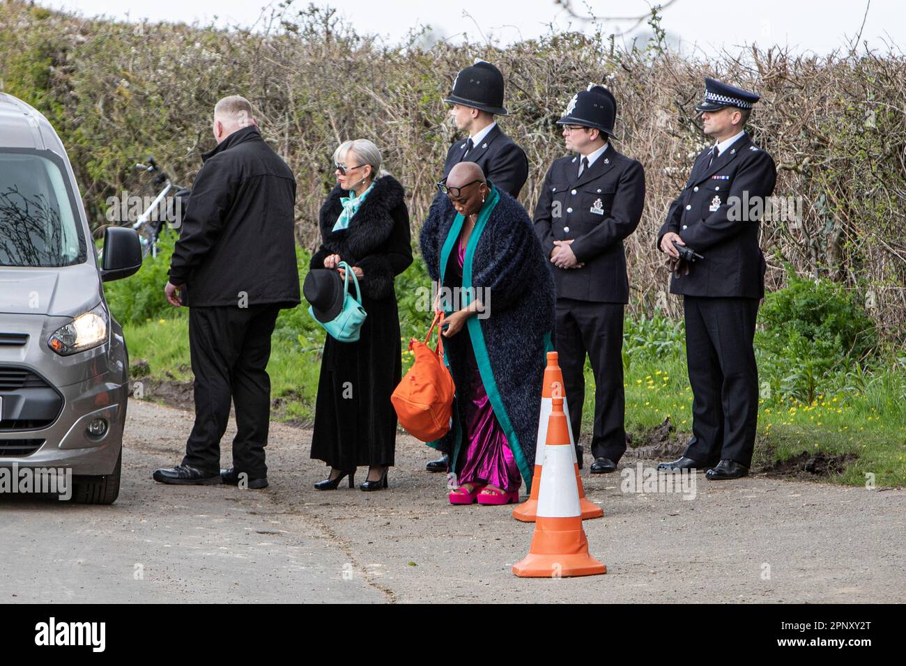 Kent, UK. April 20, 2023. The funeral of Paul O'Grady takes place in