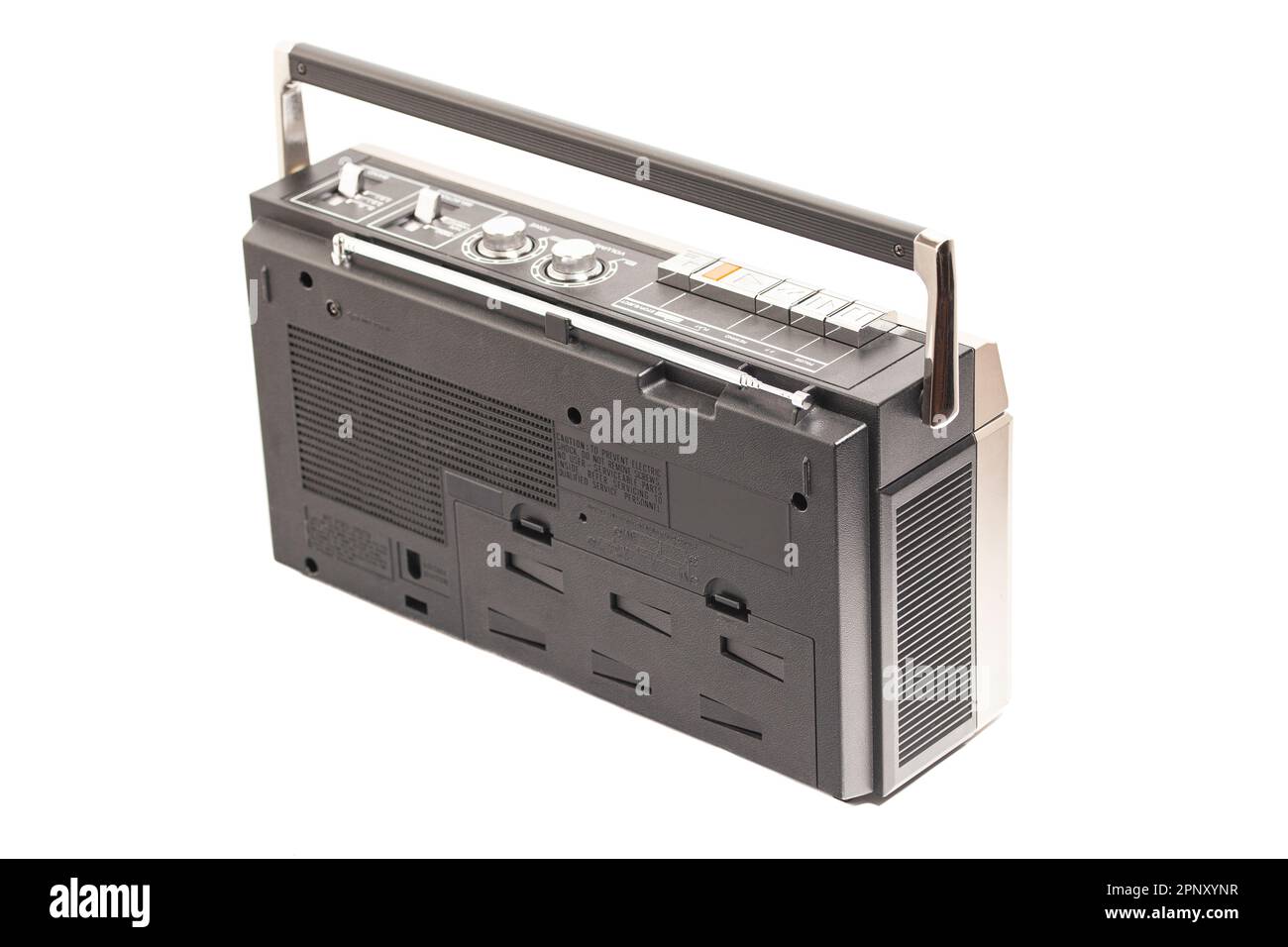 Retro ghetto radio boom box cassette recorder from 80s rear view Stock ...