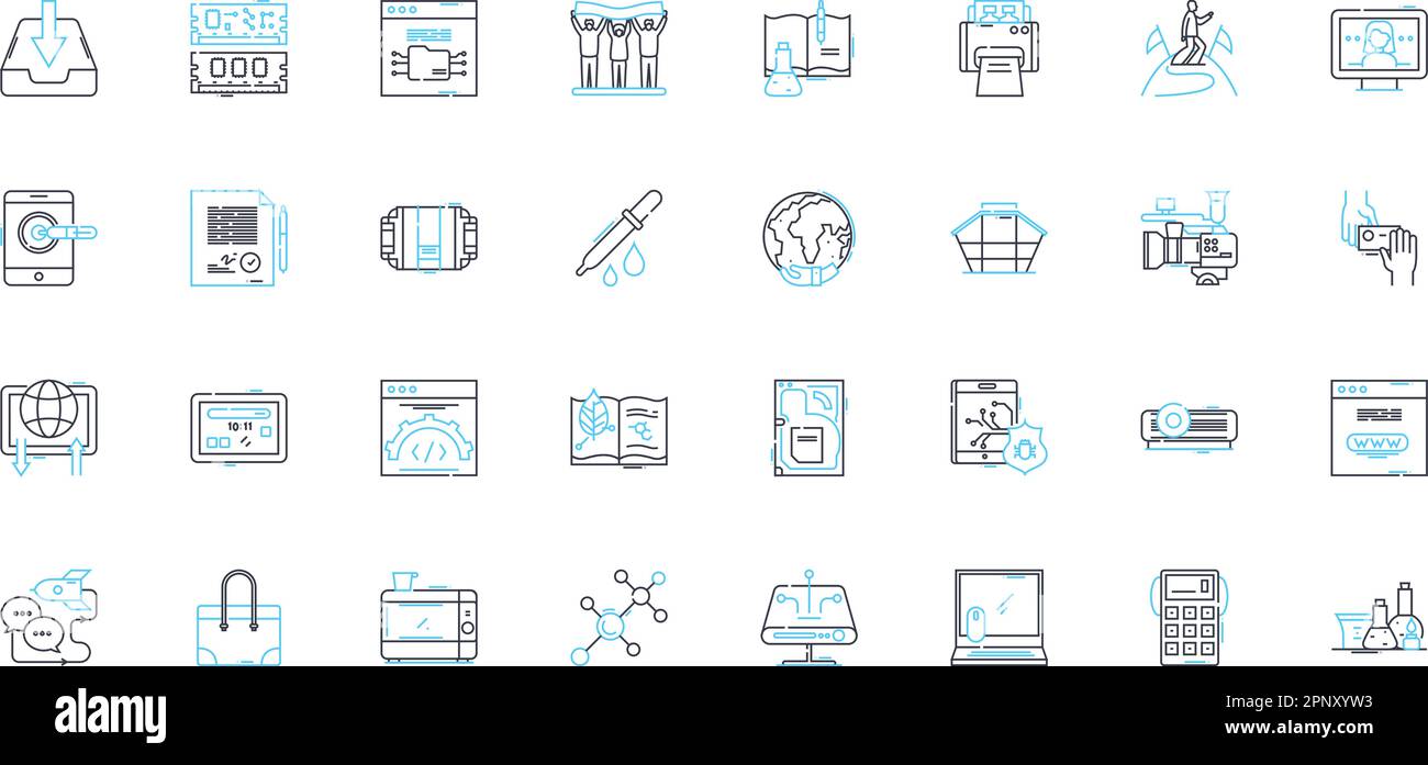 Business enterprise linear icons set. Innovation, Marketing, Strategy ...