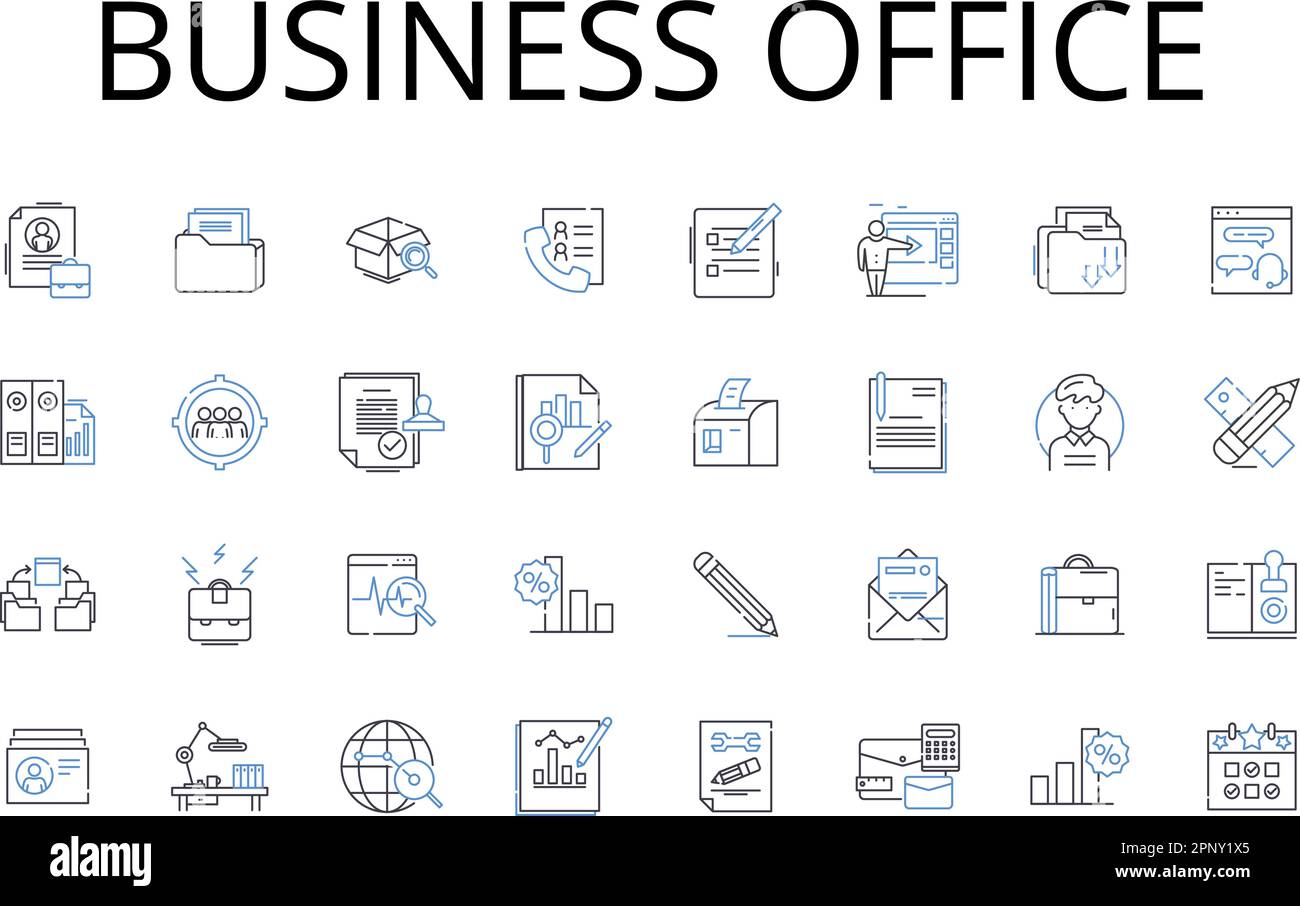 Business office line icons collection. City Hall, Corporate Sector