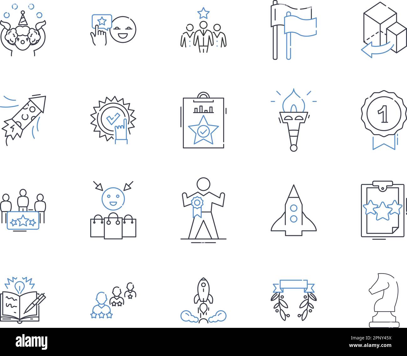 Flourishing and banking line icons collection. Growth, Success