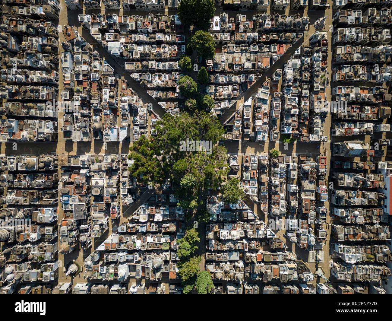 Beautiful aerial view to Recoleta Cemetery in Buenos Aires Stock Photo