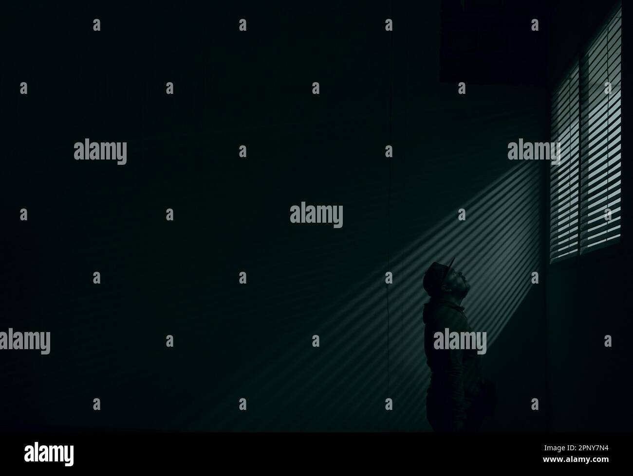 light lines from window frame. interior design, pattern of shado Stock Photo