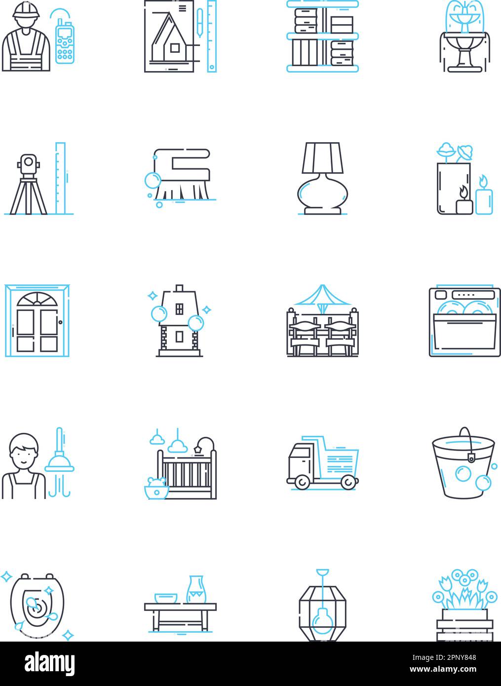 Home linear icons set. Cozy, Comfy, Sanctuary, Haven, Family, Nest