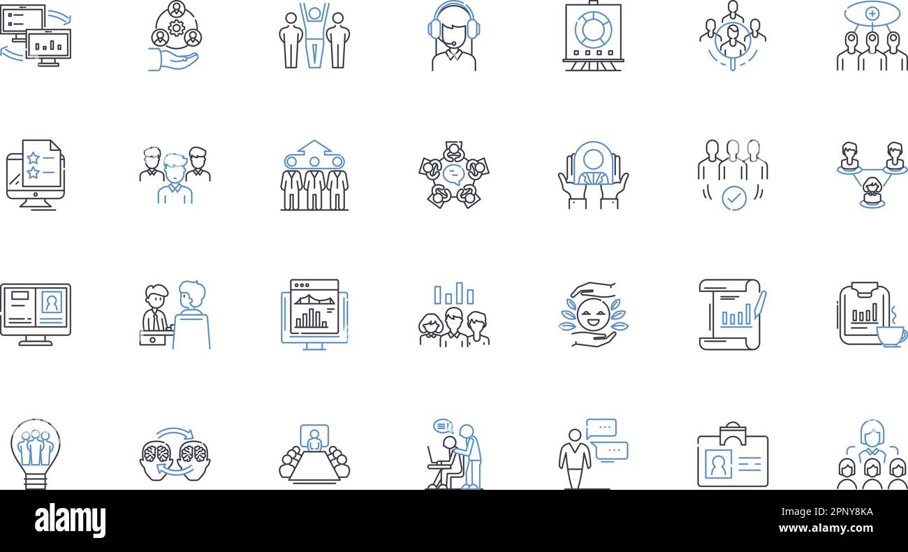 Strategic plan line icons collection. Alignment, Vision, Mission ...