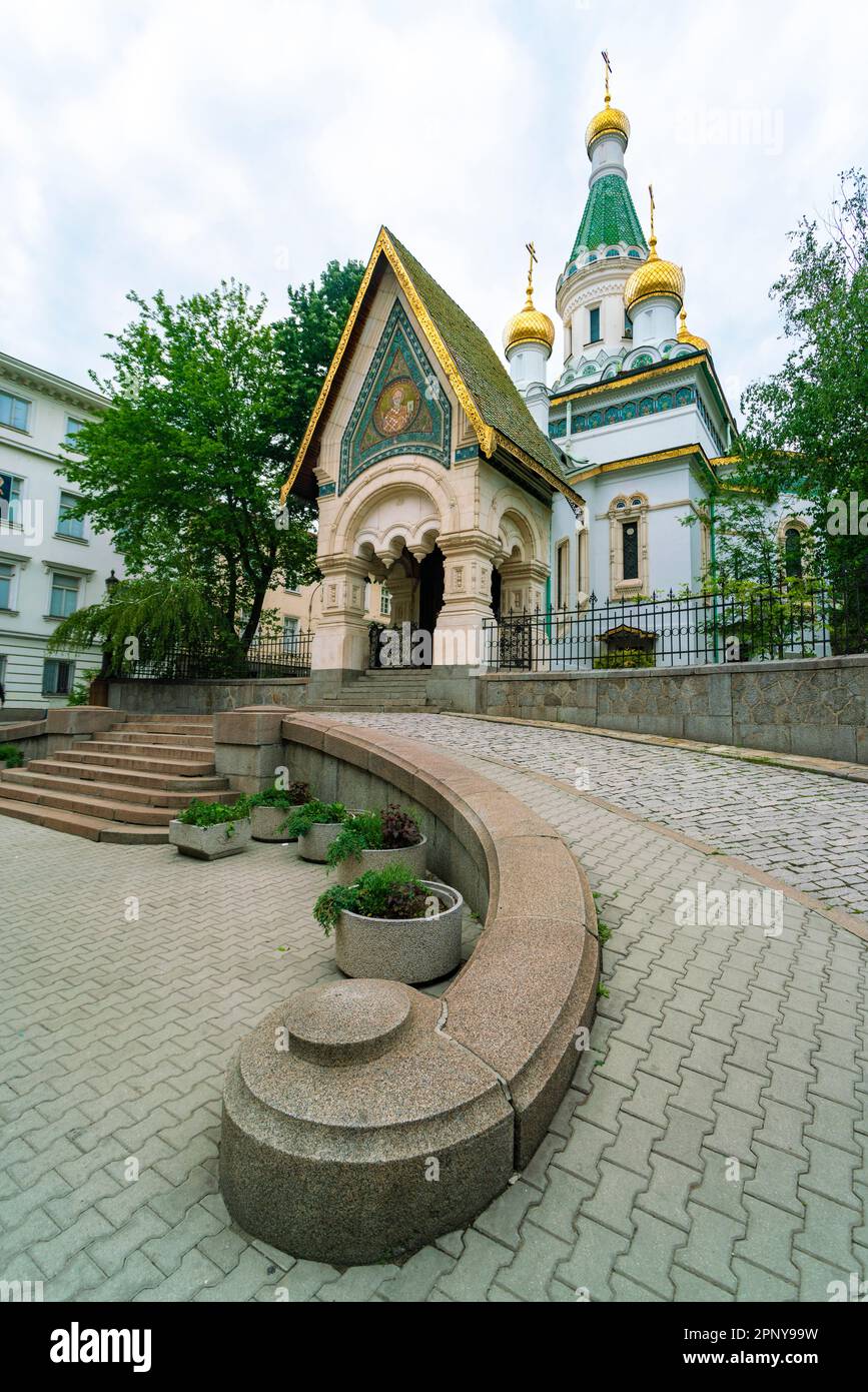 Russian orthodox Church of St. Nicholas, Sofia, Bulgaria Stock Photo