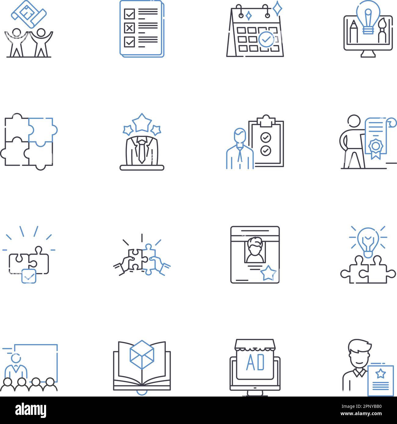 Customer analytics line icons collection. Segmentation, Demographics, Persona, Acquisition, Retention, Loyalty, Conversion vector and linear Stock Vector