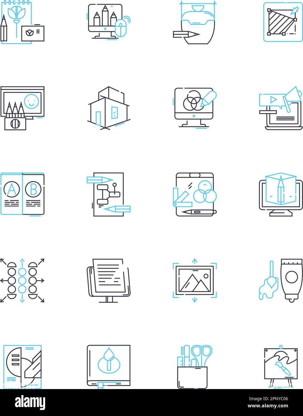 Design economy linear icons set. Innovation, Creativity, Aesthetics ...