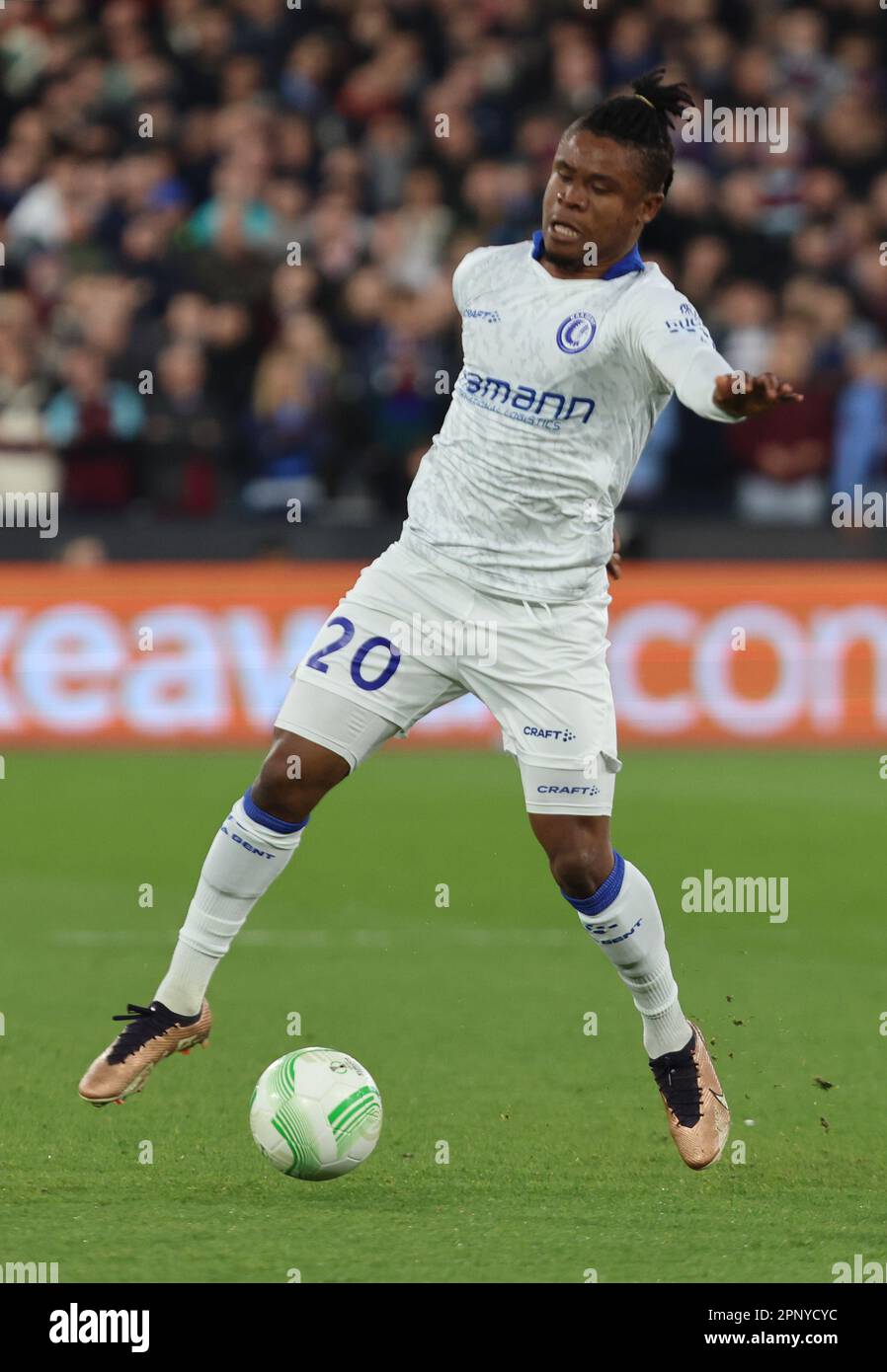 Gift Orban of KAA Gent in action during UEFA Europa Conference League