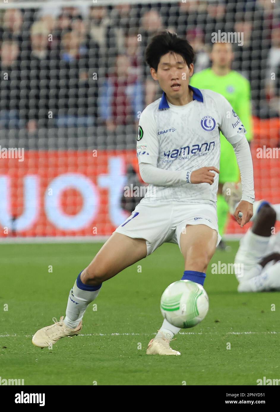 Hyunseok Hong of KAA Gent during UEFA Europa Conference League quarter