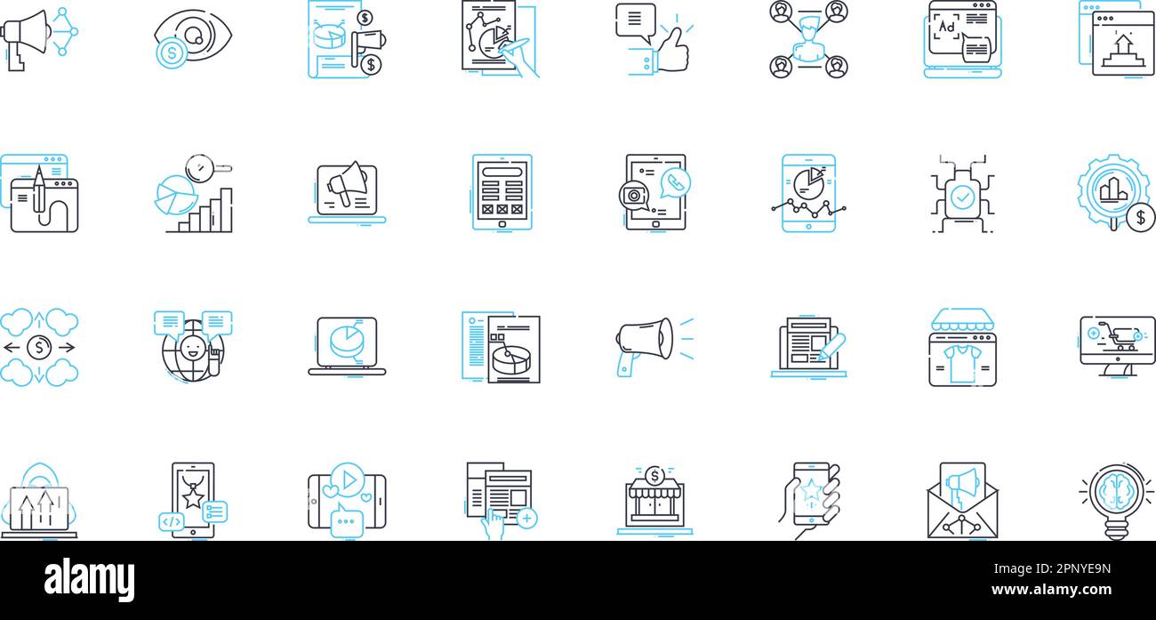 Finance and accounting linear icons set. Budgeting, Bookkeeping ...