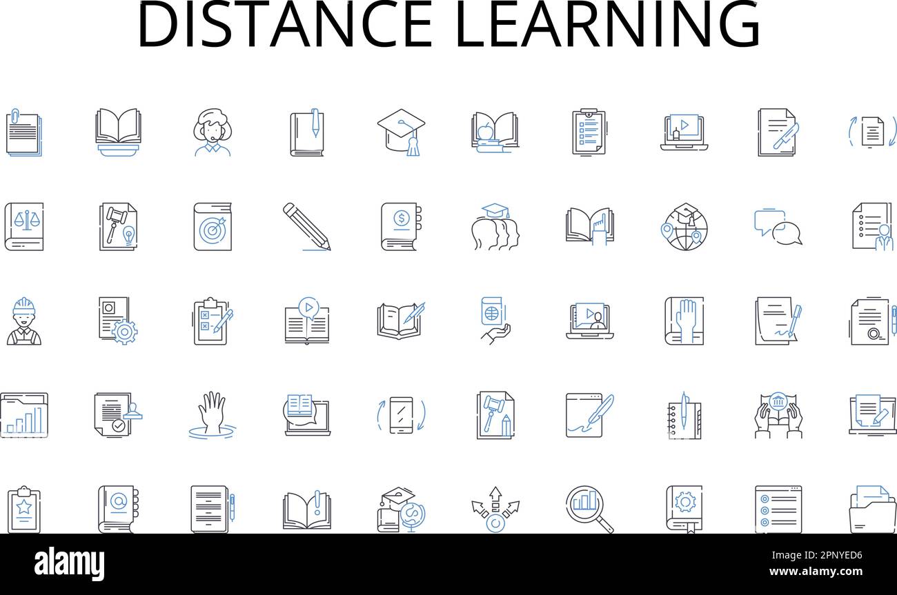 distance learning line icons collection. Depressed, Post-punk, Ian ...