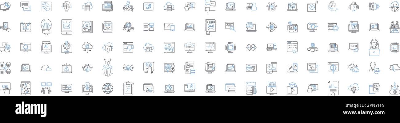 Electronic devices line icons collection. Smartph, Laptop, Tablet ...