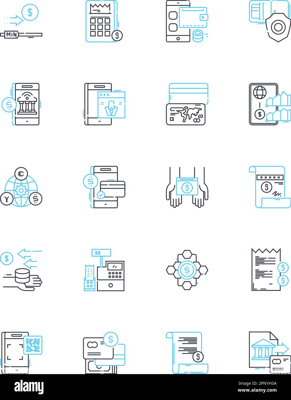 Cash linear icons set. My , Currency , Coins , Greenback , Dough ...
